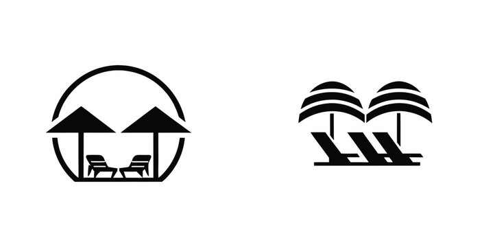 Luxurious hotel and resort lifestyle style logotype vector logo design - Powered by Adobe