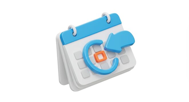 Illustration of a stylish calendar icon emphasizing appointment reschedule and event reminders
