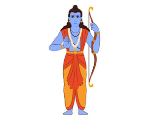 Happy Ram Navami festival celebrating in india vector illustration