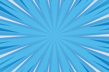 blue retro comic background with halftone style