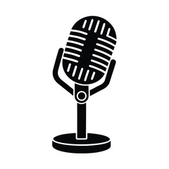 broadcast microphone vector silhouette