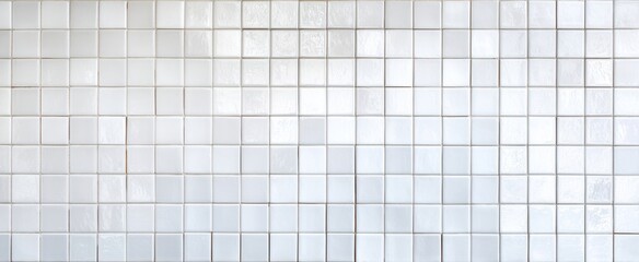 Fototapeta premium The elegant design of white ceramic tiles forming a modern wall pattern.