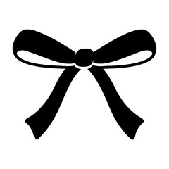 Elegant Black Bow Tie Silhouette Isolated on White Background for Celebration Decor