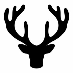 Obraz premium A bold and graphic silhouette of a reindeer head and antlers