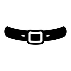 Black and white silhouette of a belt with a rectangular buckle