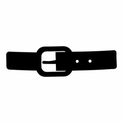 Black leather belt with buckle and holes, a simple fashion statement