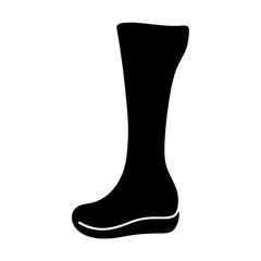Silhouette of a tall sleek boot, a classic fashion statement in black