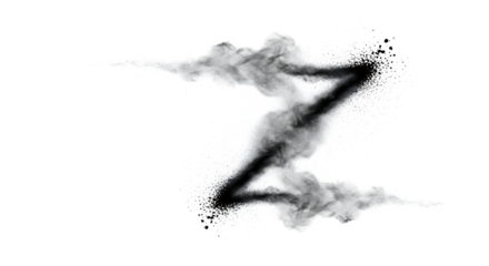 Letter z made of smoke isolated on transparent background