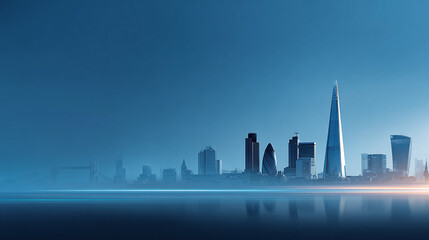 background of london skyline and tech lines