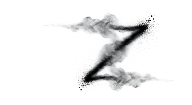 Letter z made of smoke isolated on transparent background