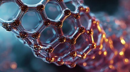 glowing molecular structure detail