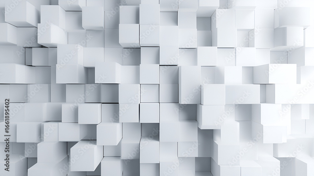 Aufkleber white abstract background featuring many rectangular cubes in varying heights