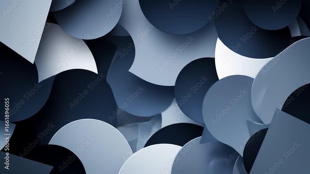 Aufkleber abstract animation of interlocking blue and white circular shapes in motion