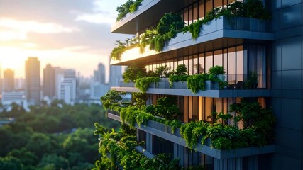 Green vertical garden skyscraper architecture - Powered by Adobe