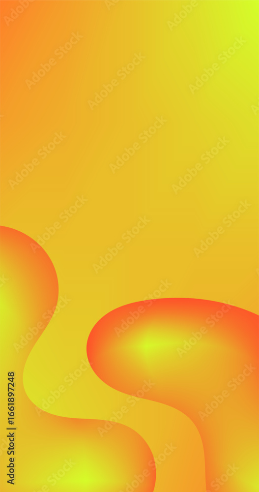 Poster orange gradient abstract background with liquid shapes and copy space for graphic design