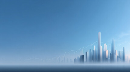 Fototapeta premium background of modern city skyline and stock index