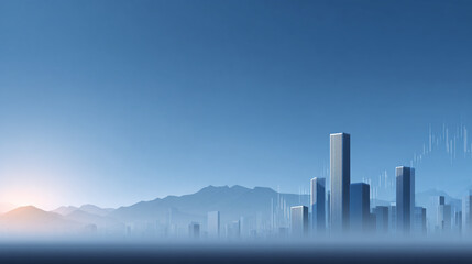 Fototapeta premium background of modern city skyline and stock index