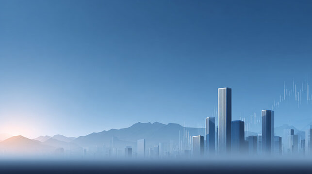 background of modern city skyline and stock index - Powered by Adobe