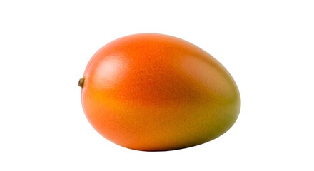 Isolated close up shot of a single mango with a smooth skin against a black background showing detail isolated on transparent white background