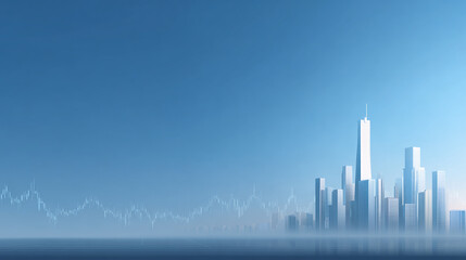 Fototapeta premium background of modern city skyline and stock index
