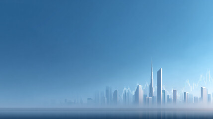 Fototapeta premium background of modern city skyline and stock index