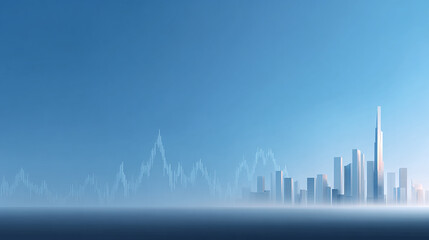 Fototapeta premium background of modern city skyline and stock index