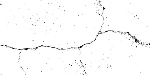 Naklejka premium Crack and scratched grunge dust wall urban background texture vector. crack cement wall texture. black textured grainy cracked ground lines isolated on white. distressed overlay grainy texture.