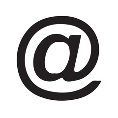 Fototapeta premium Simple black at symbol on a a common internet and email identifier