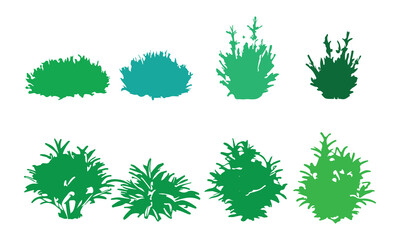 Landscape Vector Borders Grassy Edges, Shrub & Leaf Borders, Tree Silhouettes & Soil Cross-Section Illustration