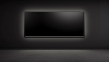 Blank billboard on a concrete wall. 3 d render