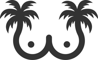 sexy palm with breast abstract logo vector illustration