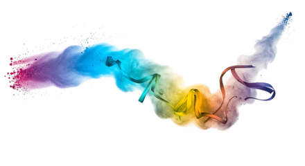 Colorful smoke explosion isolated on transparent background