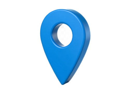Blue Location Pin Marker on Transparent Background for Map Navigation and Destination Search Concept Illustration for Digital Platforms and Web Applications