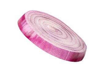 Spanish onion or red onion slice isolated with clipping path in png file format