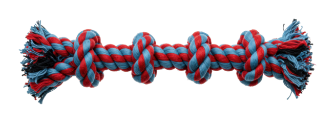 Dog toy tug rope studio setting pet product colorful playtime essentials isolated PNG