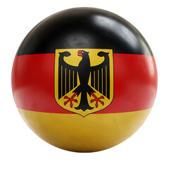 Obraz premium Germany Flag Sphere 3D Icon With Eagle Emblem On Isolated Transparent Background
