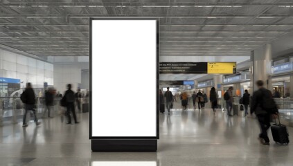 Blank billboard posters in the airport,Empty advertising billboard at aerodrome