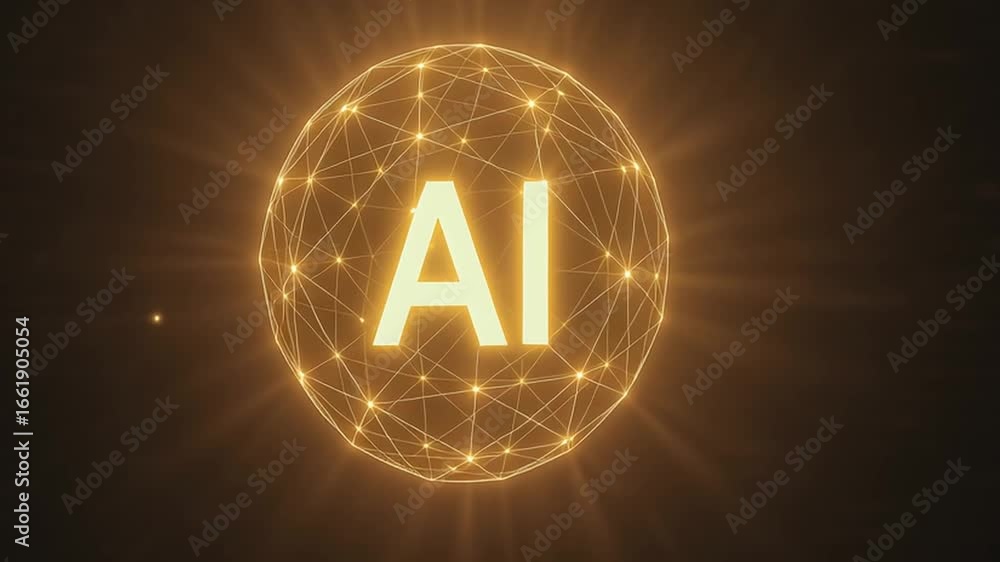 Aufkleber artificial intelligence concept featuring robotic hand and human hand reaching glowing digital spher