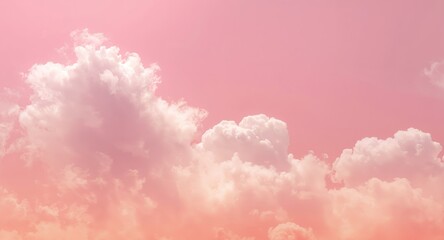 Serene Pink Sky with Soft, Fluffy Clouds, Creating a Dreamy and Calming Atmosphere.