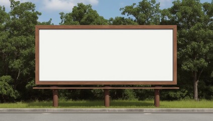 Fototapeta premium blank billboard ready for new advertisement at green park zone