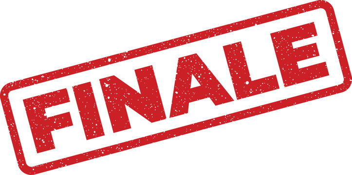 Distressed Finale Rubber Stamp with Speckled Texture for Print Projects, Ending Notification