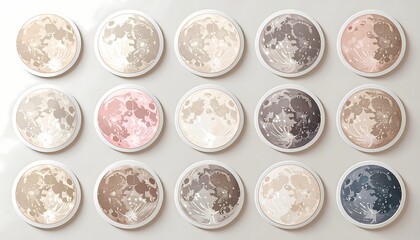 Stiker dekoratif bulan untuk planner dan jurnal