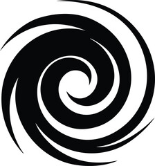 Naklejka premium Black and White Swirl Illustration of Vortex Shape Design