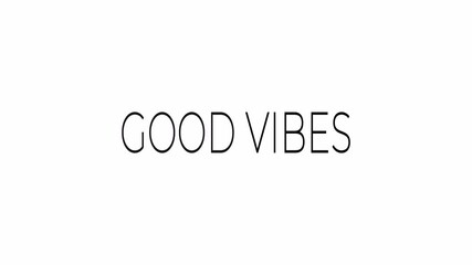 Good Vibes text on white background video text animation 4K motion animation  - Powered by Adobe