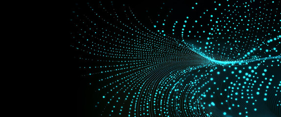 Wave like light points with a strong sense of technology