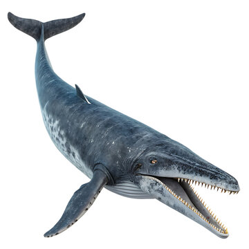 A prehistoric Basilosaurus the lizard king whale isolated on a transparent background png
