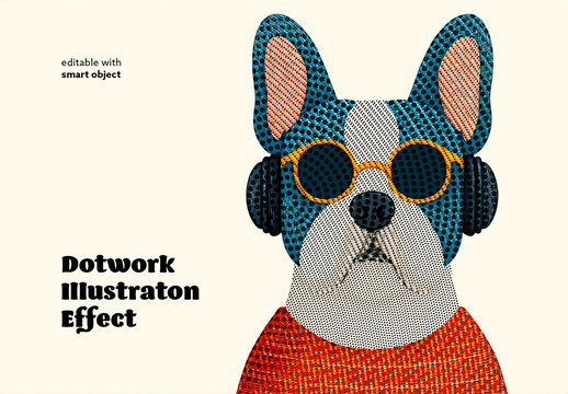 Dotwork Illustration Photo Effect