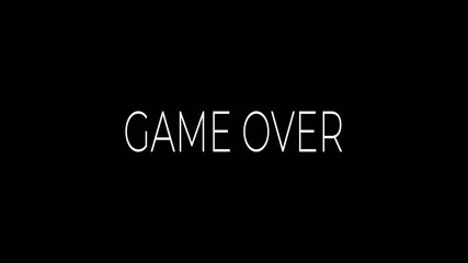 Bold game over text on black background, suitable for video games, posters, and social media posts for a dramatic effect. 4K motion animation
 - Powered by Adobe