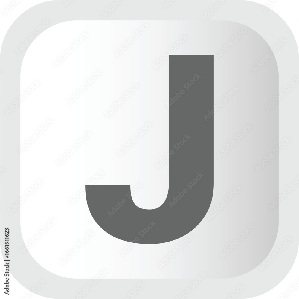 Aufkleber monogram letter j app icon with soft rounded square border and gradient background vector