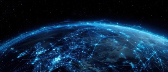 The Earth Glowing with Network Connections in a Space Perspective